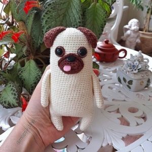 Crochet pug dog amigurumi