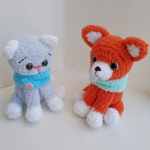 Amigurumi fox and cat