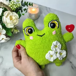 Crochet plush frog amigurumi