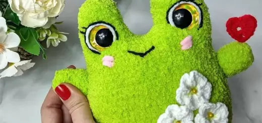 Crochet plush frog amigurumi