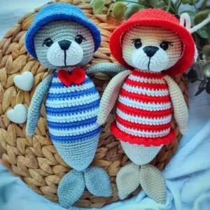 Crochet fur seal amigurumi