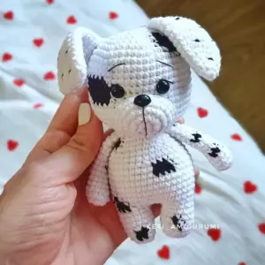 Crochet Dalmatian dog amigurumi