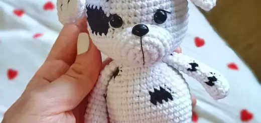 Crochet Dalmatian dog amigurumi