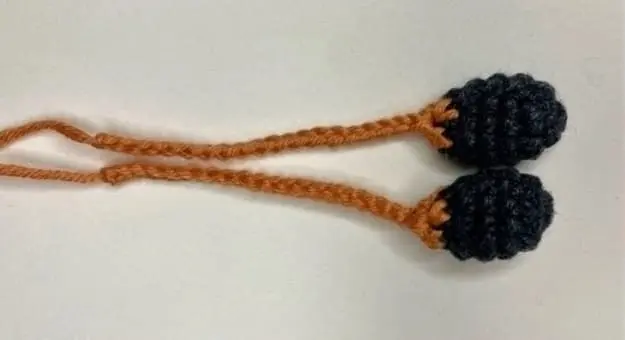 Crochet pumpkin witch legs