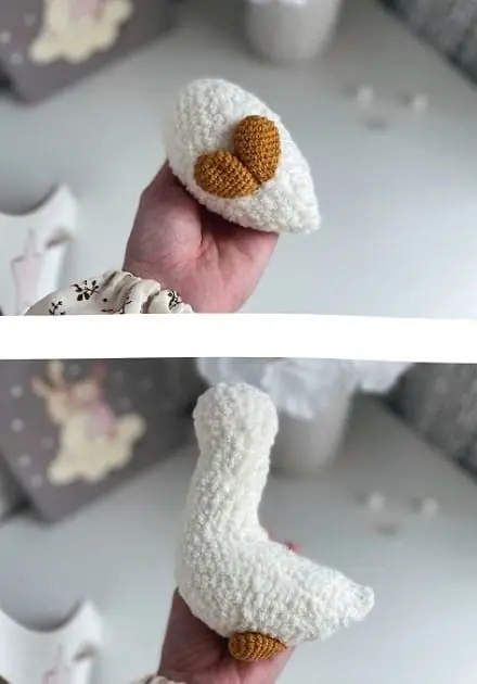 Amigurumi goose assembly and finishing
