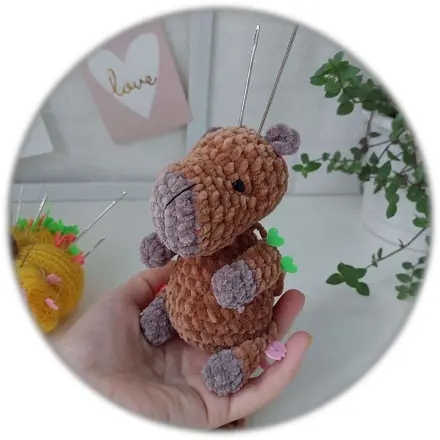 Plush capybara amigurumi assembly