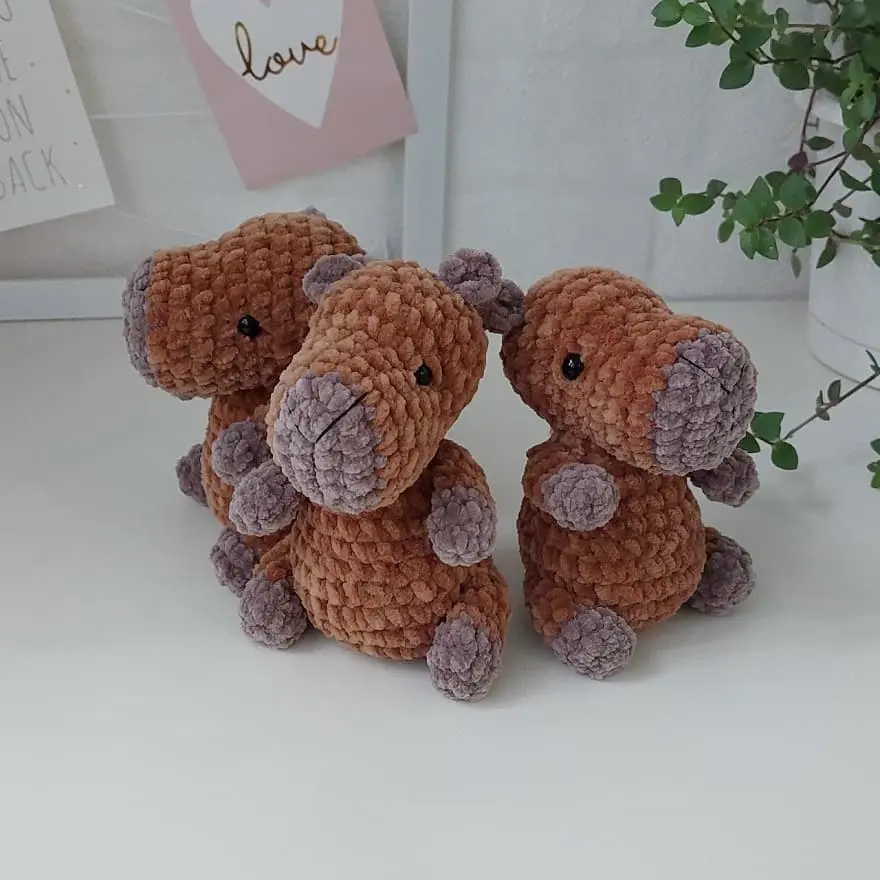 Plush capybara crochet toy